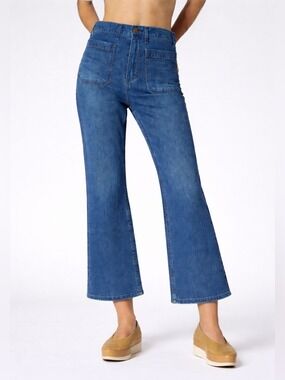 The Great Lightweight High Rise Kick Crop Sailor Jeans size 25